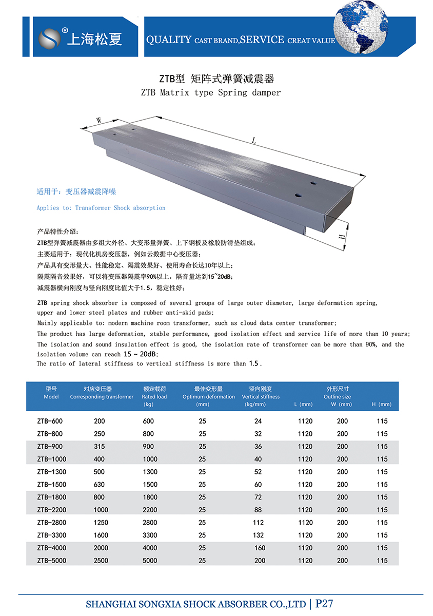 矩陣式<a href='http://m.t3j5ln.cn' target='_blank'><u>彈簧減震器</u></a>-變壓器專用