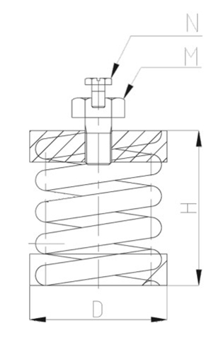 ZTH型<a href='http://m.t3j5ln.cn' target='_blank'><u>彈簧減震器</u></a>結(jié)構(gòu)圖